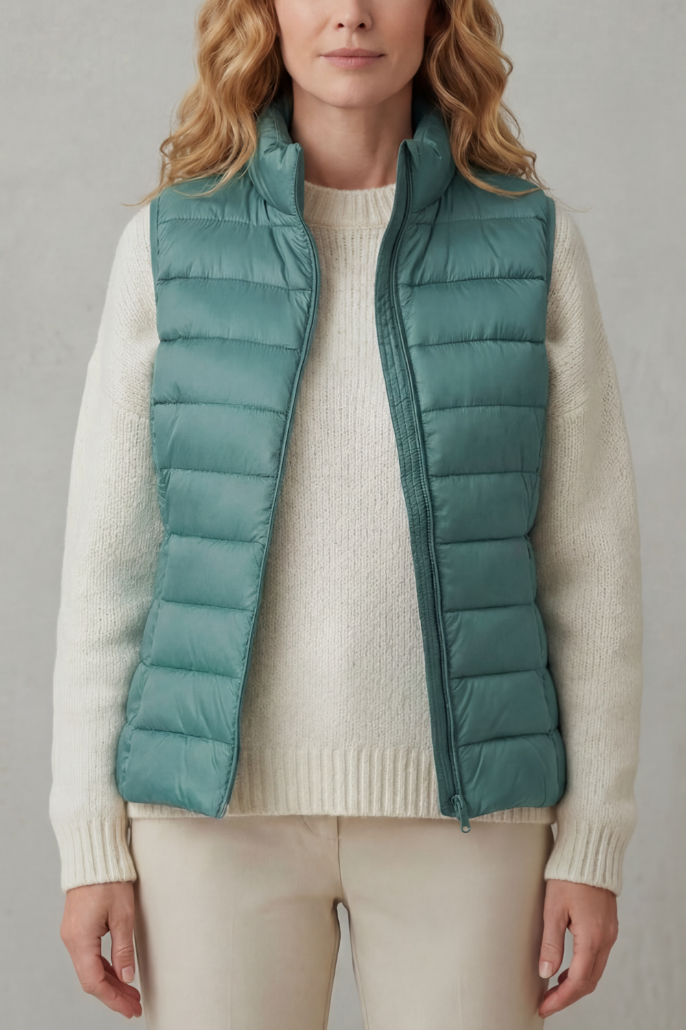 Versatile women's layering vest, lightweight quilted design for comfort.