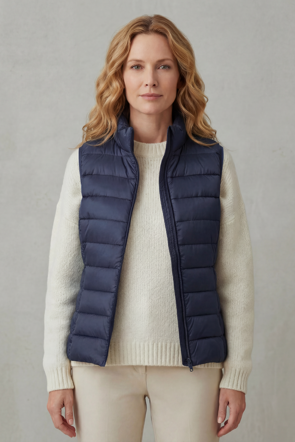 Spring/fall women's lightweight quilted vest, effortlessly stylish.
