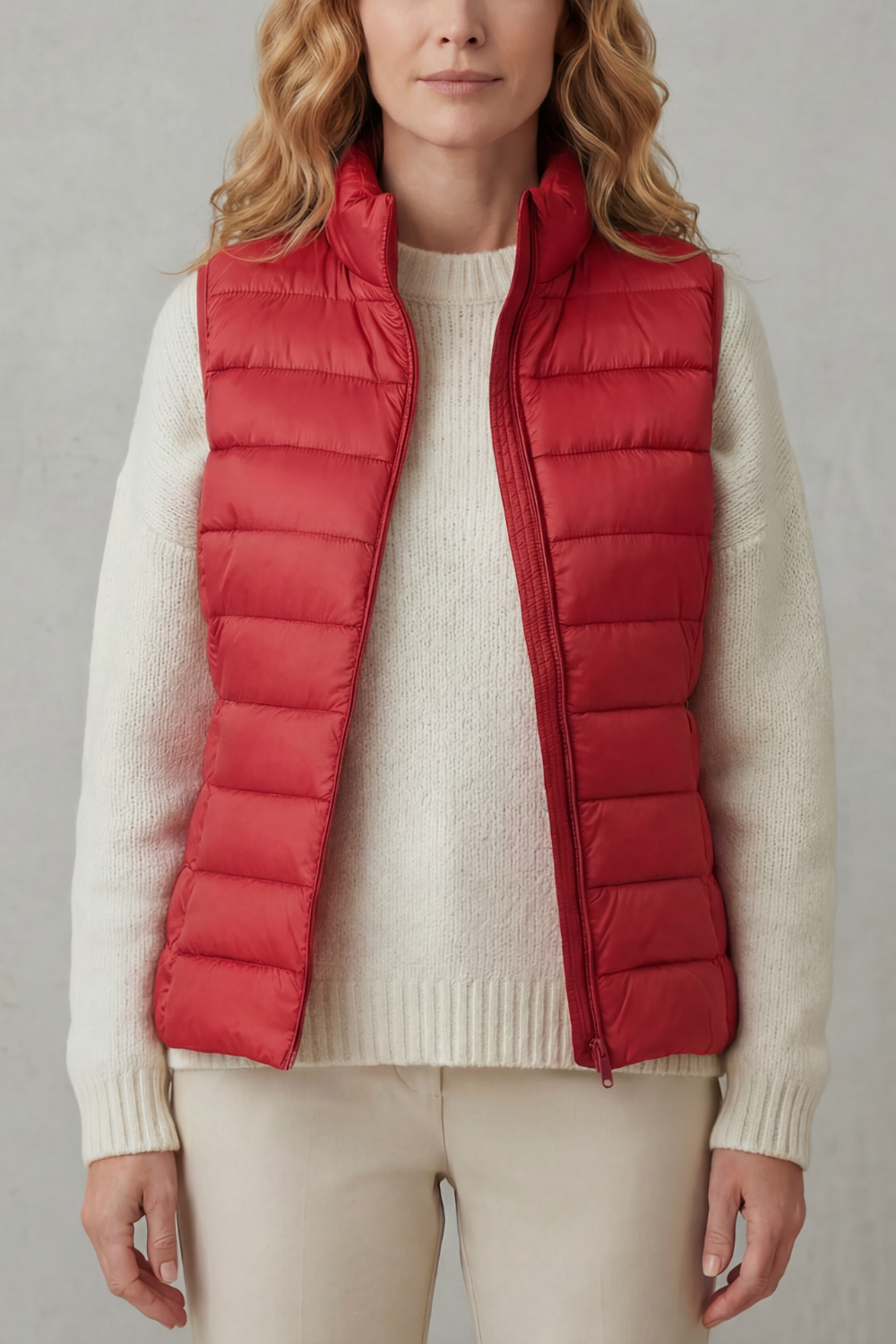 Effortless warmth: women's quilted layering vest for transitional weather.