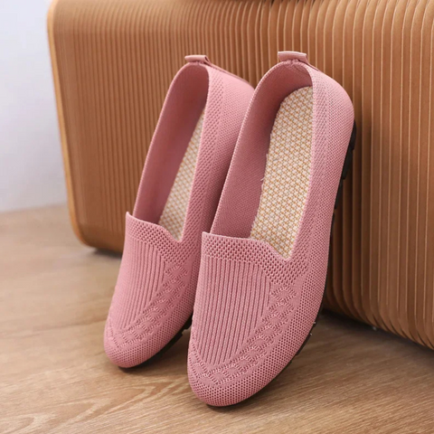 Orthopedic ladies' flats, designed for foot support and lightweight everyday wear.