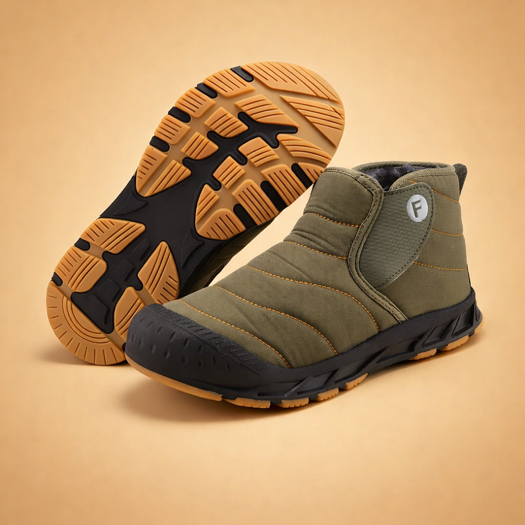 Stylish women's slip-on winter boots, lightweight & comfortable for easy wear.