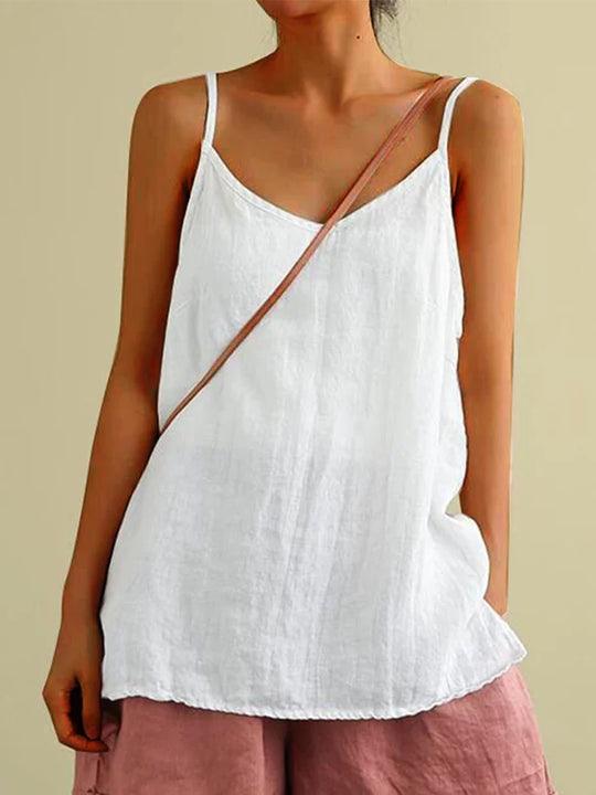 Women's lightweight spaghetti strap summer top, perfect for casual everyday wear or vacation.