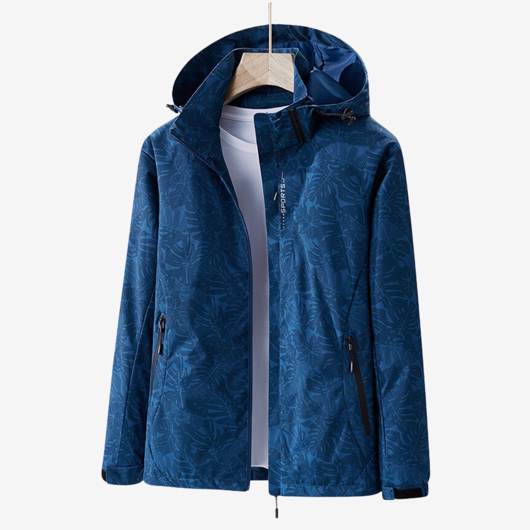 Athletic women's lightweight waterproof jacket, designed for superior wind and rain protection during active pursuits.