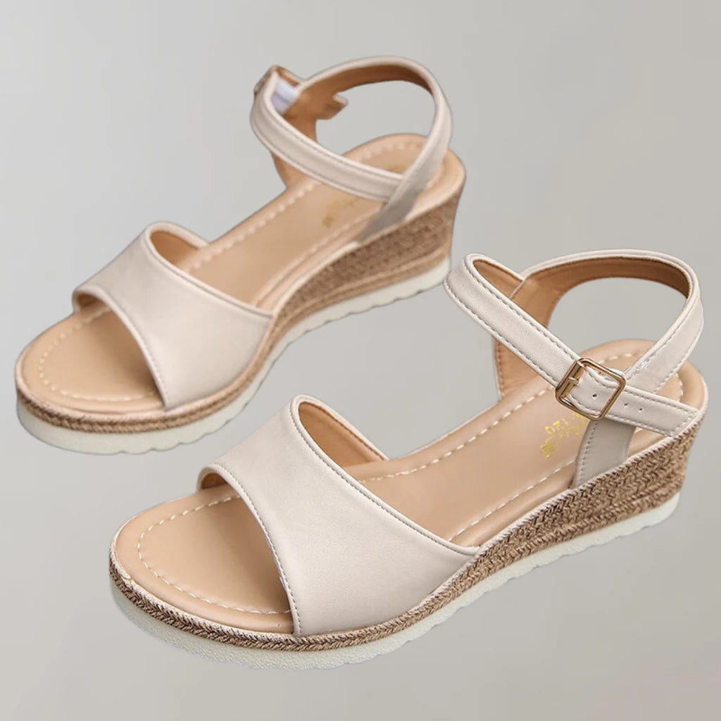 Comfortable women's lightweight wedge sandals with a soft footbed & anti-slip sole, great for spring & summer.