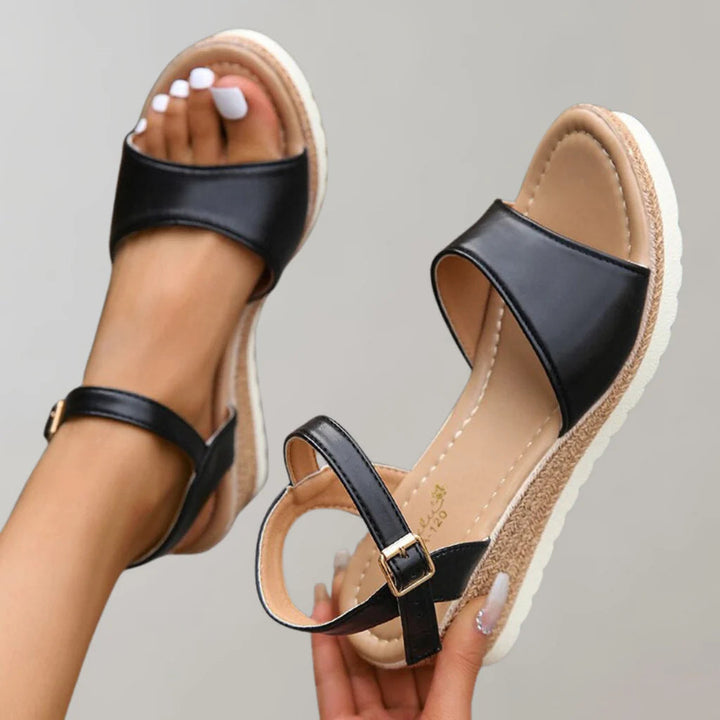 Versatile women's lightweight wedge sandals for summer. Comfortable, adjustable, & anti-slip casual footwear.