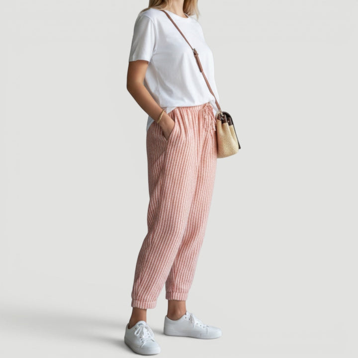 Stylish women's wide leg trousers, ideal for casual chic summer fashion, beach holidays, and vacation outfits.