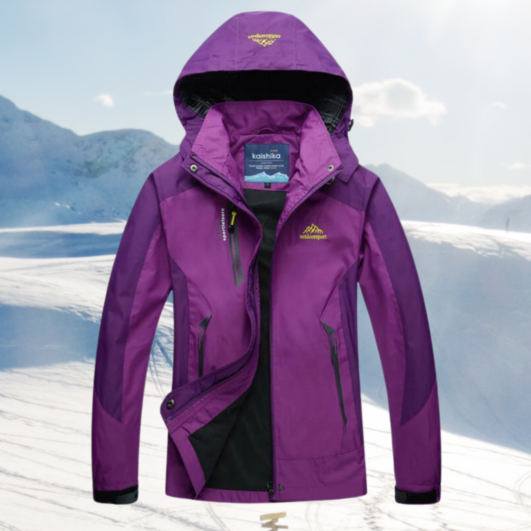 Women's lightweight, wind & water-resistant outdoor jacket for hiking and travel.