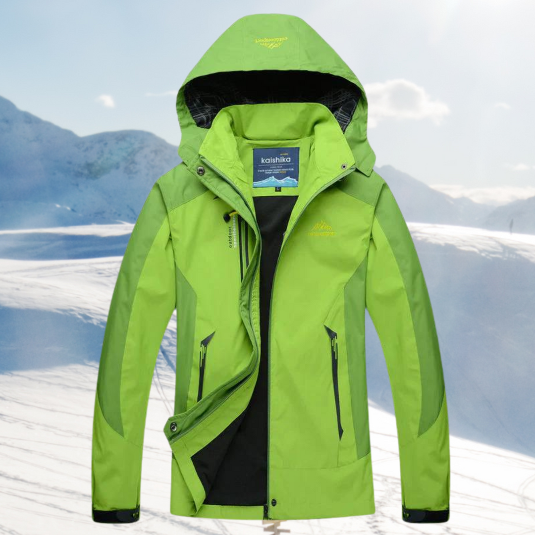 Durable women's water-resistant outdoor jacket for active women, designed for travel.