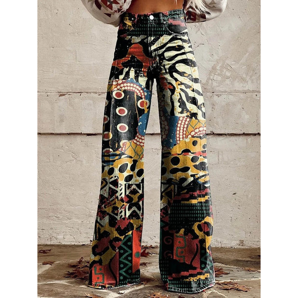 Classic women's solid blue long denim pants, a timeless piece for versatile casual fashion.