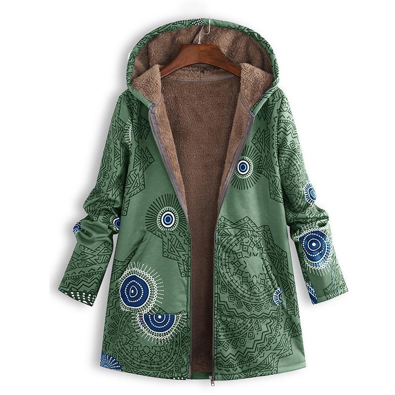 Modern women's long spring jacket, hooded, with secure pockets. Lightweight & stylish outerwear for any season.