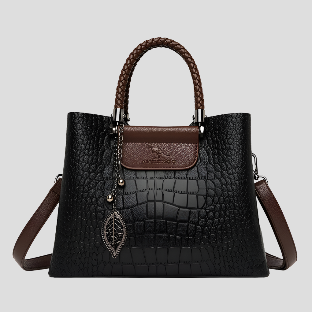 Spacious beige leather shoulder bag. Women's stylish fashion handbag, ideal for daily essentials & versatile use.