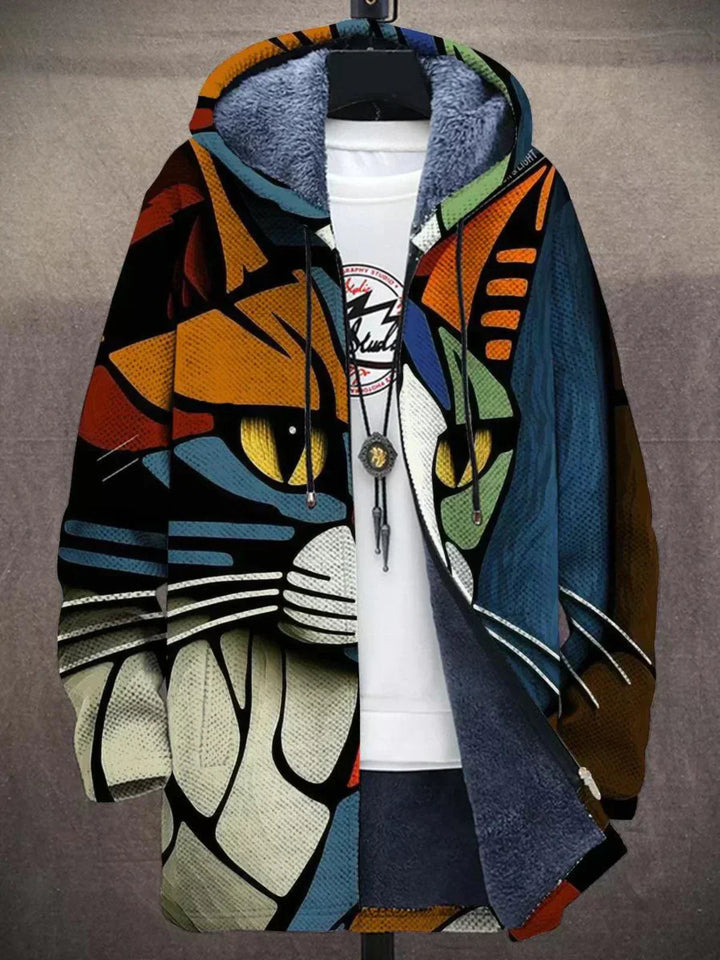 Statement women's cardigan, luxury artistic sweater. Comfortable and stylish knitwear, perfect for fashion-forward layering.