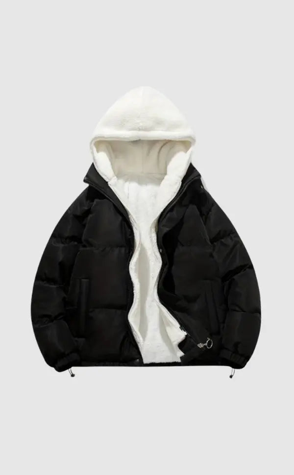 Women's luxury winter puffer jacket, warm & stylish, perfect for cold weather.