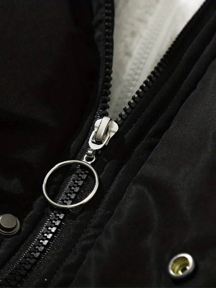 Trendy padded winter jacket for women, ideal warm outerwear for cold weather adventures.