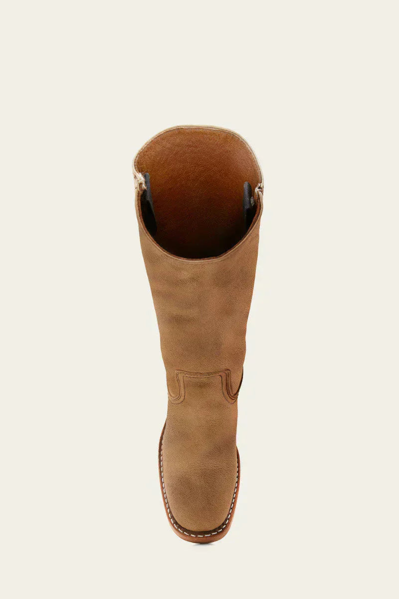 Versatile women's dark brown mid-calf boots with a closed toe and stable block heel.
