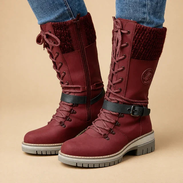 Versatile women's mid-calf lace-up boots for winter, offering comfort and style for cold weather.
