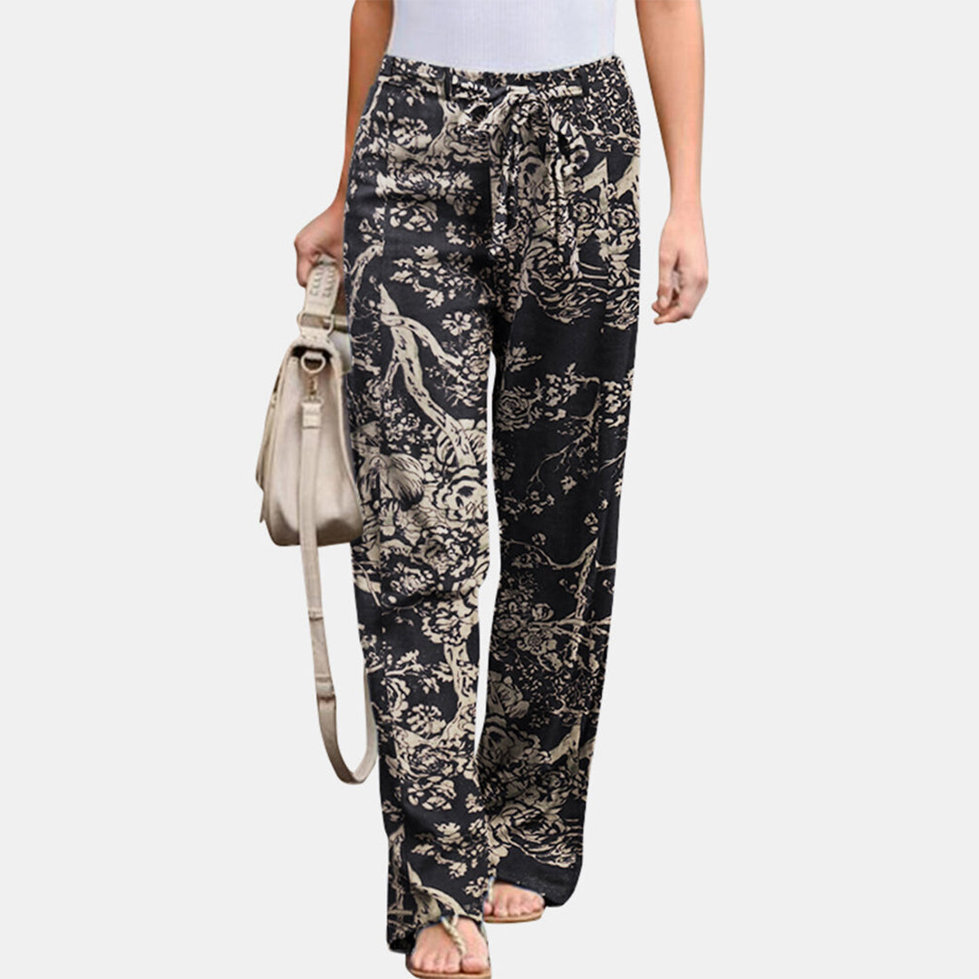 Everyday women's mid-waist casual pants, offering a comfortable, relaxed fit & versatile style.