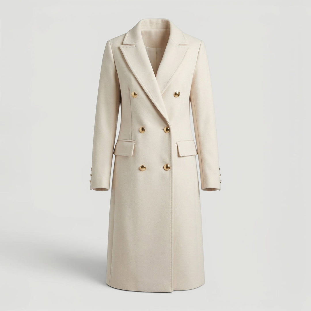 Versatile long-sleeve women's double-breasted jacket, a chic minimalist piece for everyday fashion.