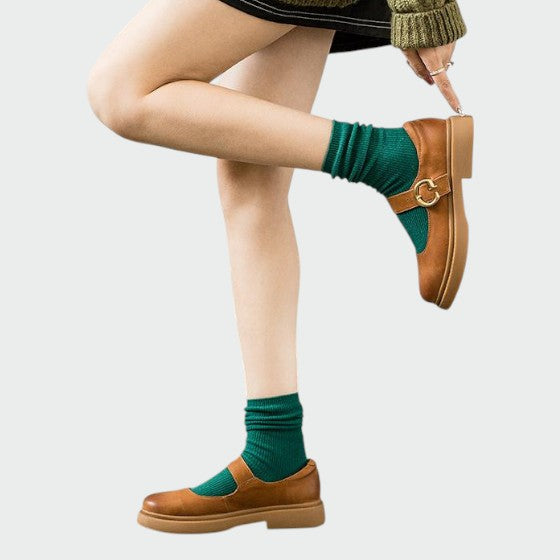 Classic women's Mary Jane dress shoes, comfortable block heel, adjustable strap, timeless elegant footwear.