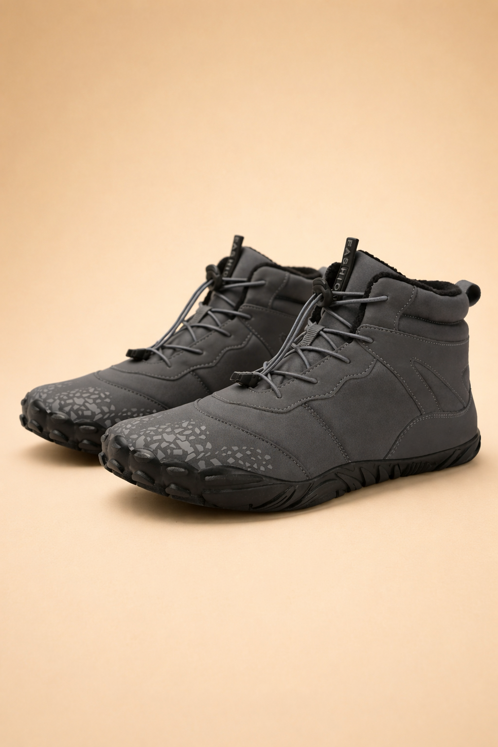Barefoot winter boots for women, waterproof, offering natural movement & flexible sole comfort in modern style.