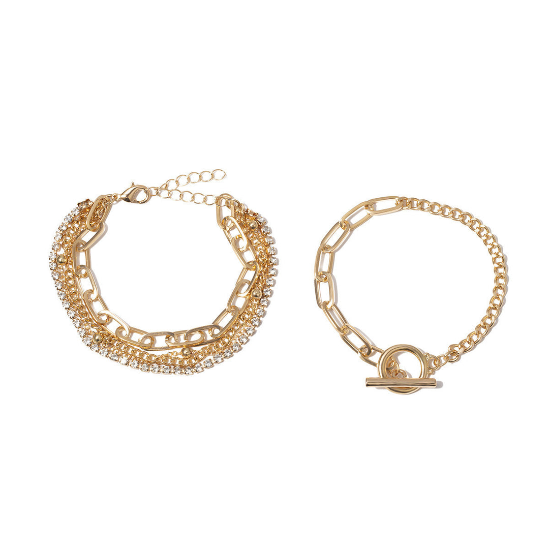 Versatile women's multi-layered chain bracelet, adjustable for perfect fit, ideal for any occasion.