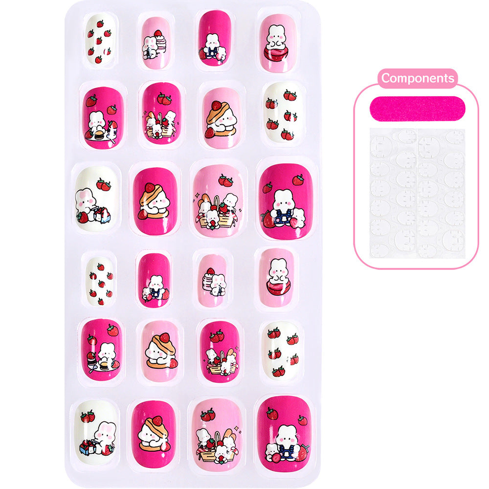 Summer-ready press-on nails, ocean themed, with glossy finish and intricate starfish & seashell designs.