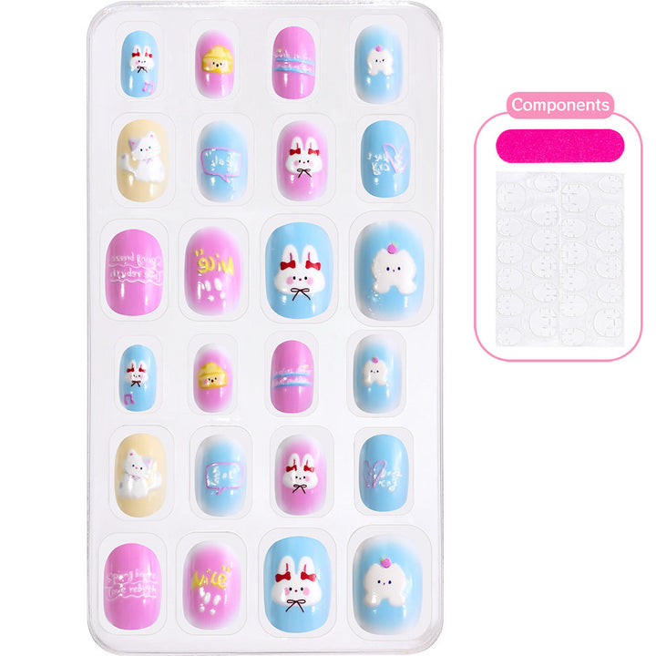 Easy application press-on nails, ocean themed, with beautiful blue hues and detailed seashell art for summer.