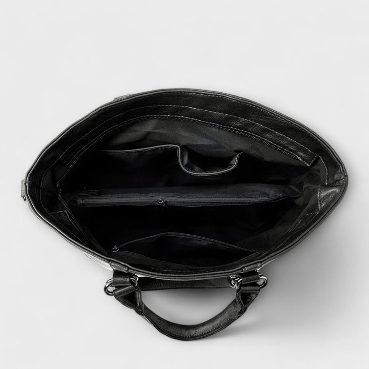 Olívia women's versatile leather tote bag. Functions as a shoulder, crossbody, or handbag for daily essentials.