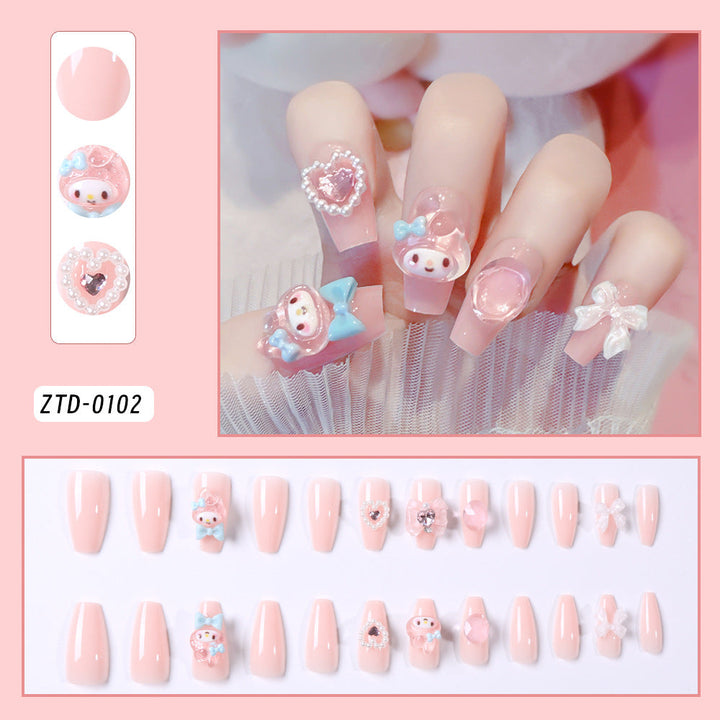 Decorative orange themed press-on nails for women. Artificial nails with easy application for trendy nail art.
