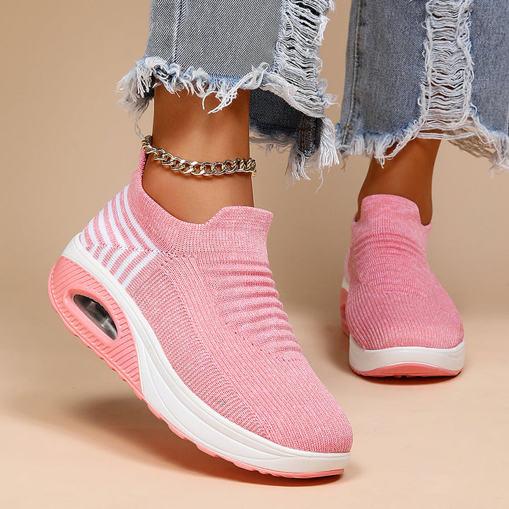 Women's lightweight walking shoes with air cushion, orthopaedic design & arch support for active comfort.