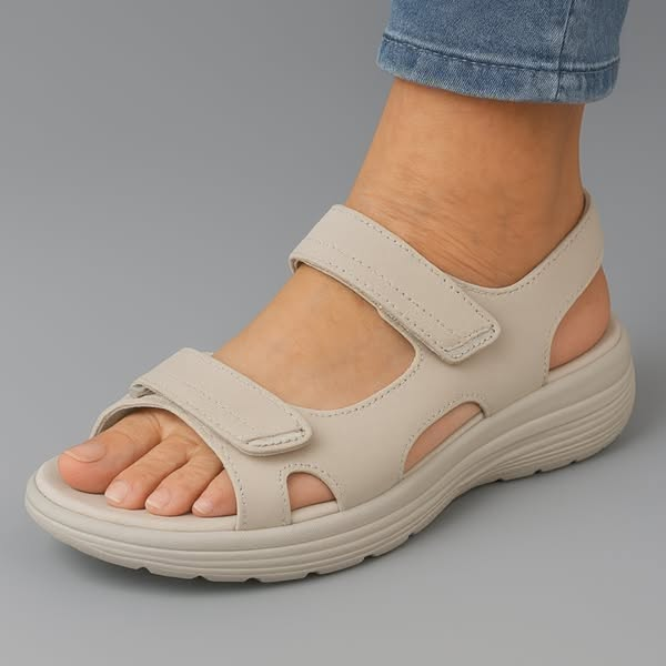 Women's orthopaedic sandals with adjustable straps, offering custom comfort & arch support for foot pain relief.