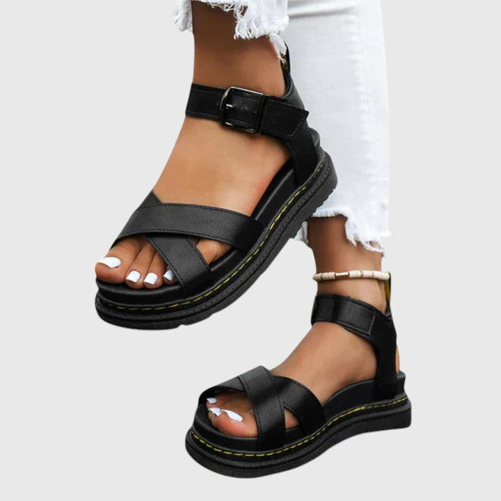 Casual women's summer sandals with adjustable straps & supportive arch design. Perfect comfort footwear for daily wear.