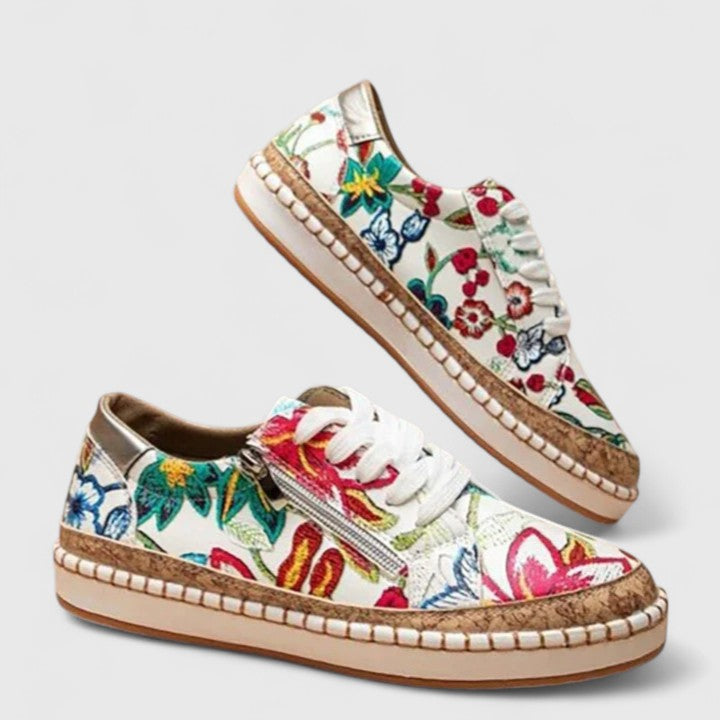 Orthopaedic women's slip-on shoes offering superior arch and foot support, flexible for comfortable daily walking.
