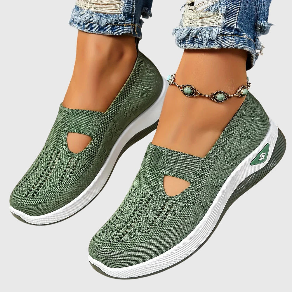 Women's orthopaedic slip-on shoes for all-day comfort & support, perfect for walking.