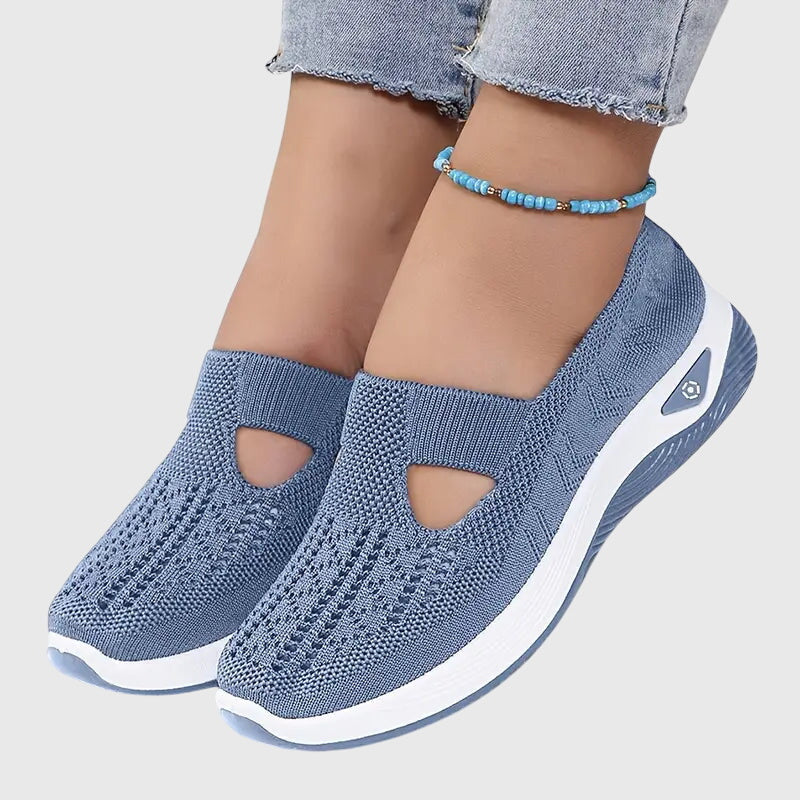 Casual orthopaedic women's shoes, easy slip-on style, designed for foot alignment & comfort.