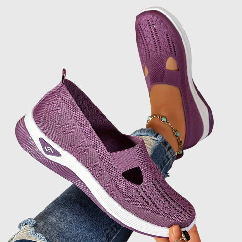 Comfortable women's slip-on shoes, orthopaedic features for bunion relief & casual wear.