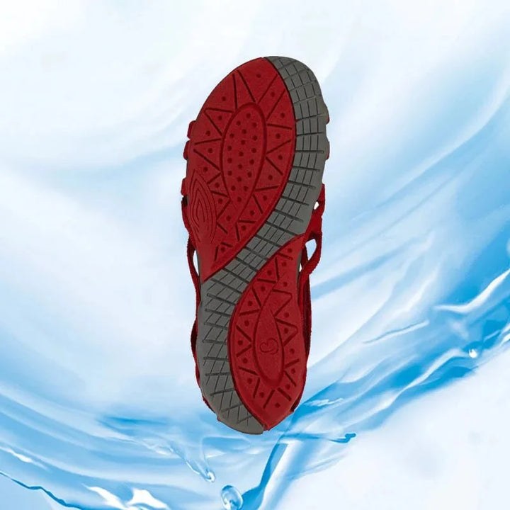 Orthopedic women's summer sandals: caged adjustable design, zip for easy wear, great support.