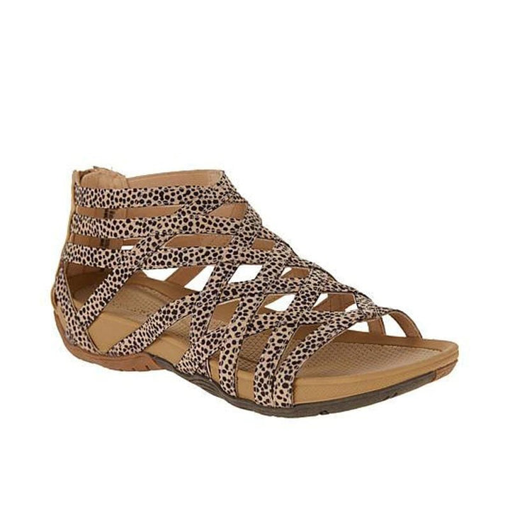 Casual women's orthopedic sandals, flat with adjustable strappy design, perfect for walking.