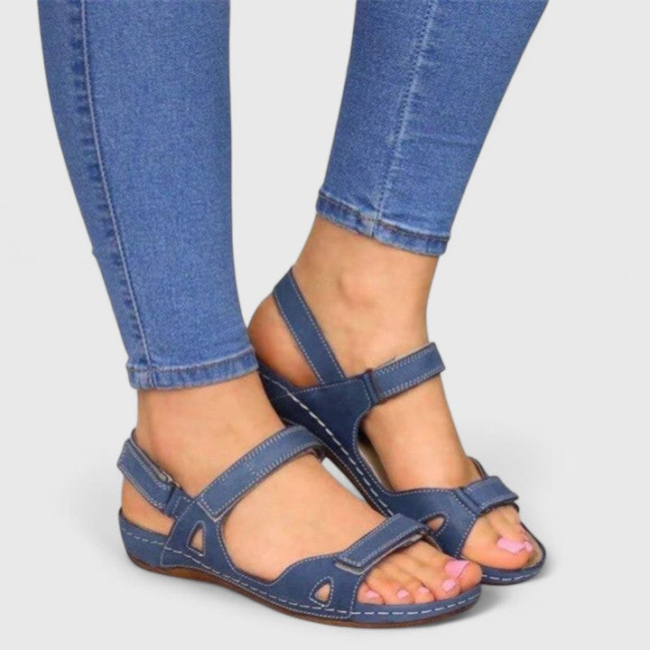 Stylish women's ankle strap sandals with orthopedic design, offering comfort fit & supportive footwear for all-day wear.
