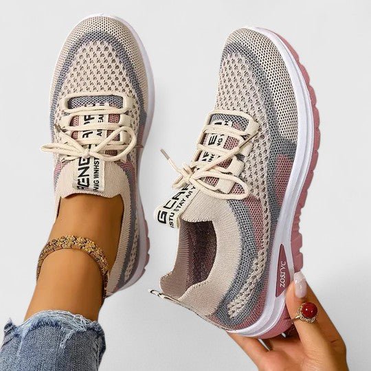 Women's orthopedic arch-support breathable lace-up trainers for ultimate comfort and stability.