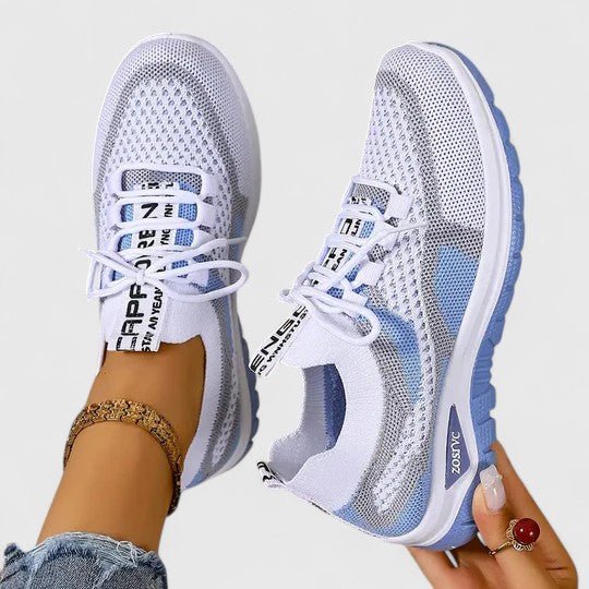 Women's comfort trainers: orthopedic, arch-support, breathable, and lace-up for everyday walking.
