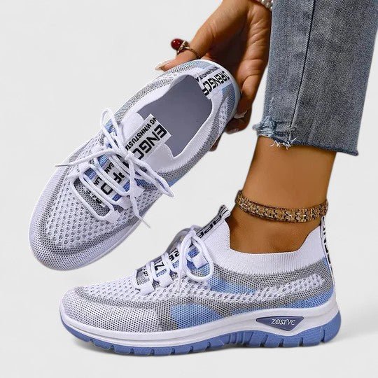 Orthopedic women's walking shoes, lace-up and breathable, offering superior arch support comfort.