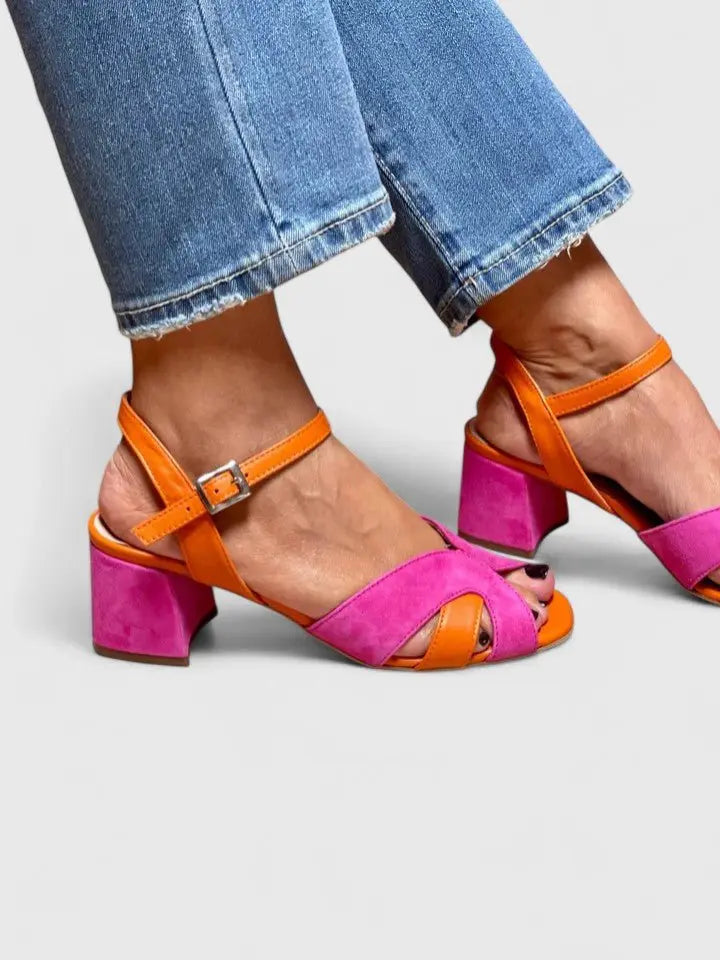 Stylish women's comfortable orthopedic block heel sandals with foot support, perfect for all-day wear & summer fashion.