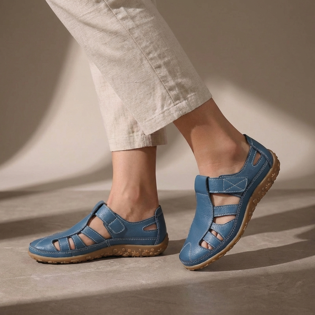 Comfortable women's closed-toe orthopedic sandals, perfect for summer casual wear with adjustable straps.