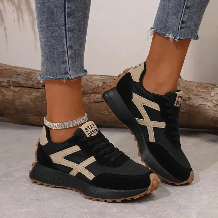 Women's orthopedic comfort trainers for all-day support, featuring a lace-up design and supportive sole.