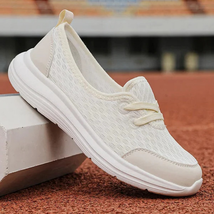 Breathable women's comfort shoes, lace-up design with orthopedic arch & foot support for all-day wear.