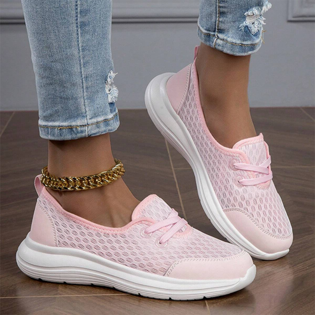 Women's walking shoes, orthopedic arch support, soft sole for comfortable casual daily wear.