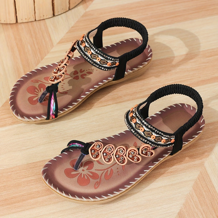 Summer-ready women's orthopedic flat sandals with ankle strap, comfortable for warm weather & casual use.