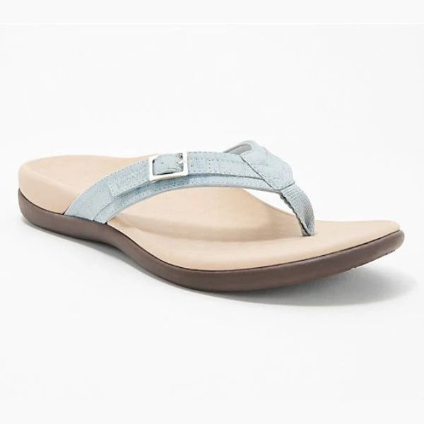 Comfortable women's orthopedic flip-flops offering superior arch support for foot health.