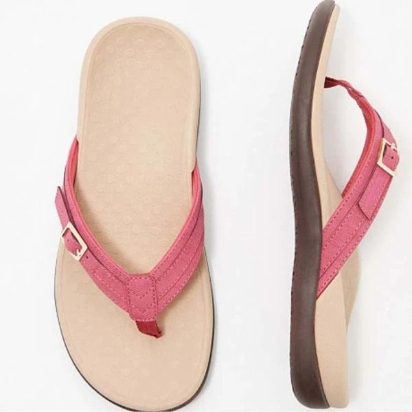 Women's comfortable orthopedic flip-flops with arch support, great for daily casual wear.